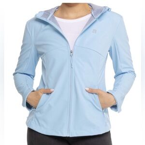 NWT AVALANCHE WOMEN'S WATERPROOF HOODED JACKET- LIGHT BLUE- X-SMALL
